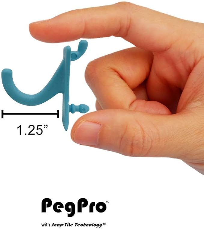 PegPro® J Hooks Kit for Standard “Wood Fiber” pegboard – Durable Plastic Pegboard Hooks - for Garage, Kitchen, Craft Room, an