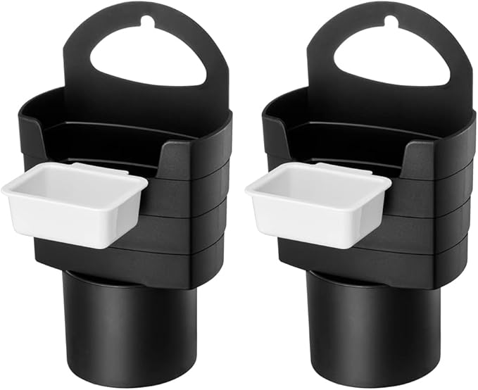 2 Pack French Fry Holder for Car Multi-Purpose Fast Food Drink Cup Holder Expander Car Storage Box Holder with Dipping Sauce 