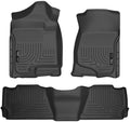Husky Liners Weatherbeater Floor Mats | Fits 2007-2014 Chevrolet Suburban 1500 & GMC Yukon XL1500; 2007-2013 Cadillac Escalade EXT & Chevrolet Avalanche | Front & 2nd Row, 3-pc Black - 98261