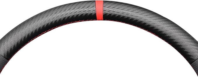 MEWANT Steering Wheel Cover for Chevy Silverado 1500 Astro Blazer Kodiak S10 Made of Matte PU Carbon Fiber Real Leather