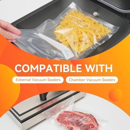 Wevac 6''x10'' and 8''x12'' 300 Count, Vacuum Sealer Bags Keeper, PreCut Bags, Ideal for Food Saver, BPA Free, Commercial Gra