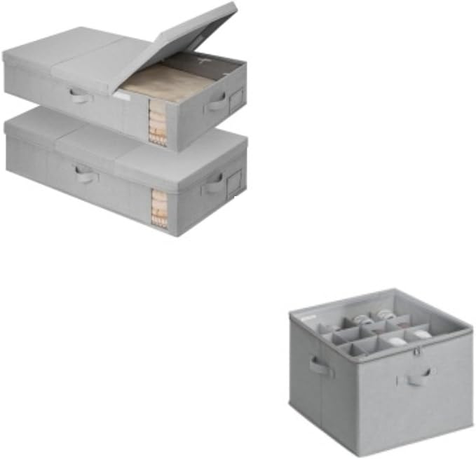StorageWorks Under Bed Storage with Lid with Shoe Organizer for Closet