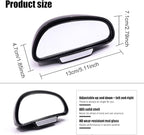 Biqing Blind Spot Mirrors for Cars LEFT,Universal Adjustable HD Glass Wide Angle Side Rearview Mirror for Safety Auxiliary Parking