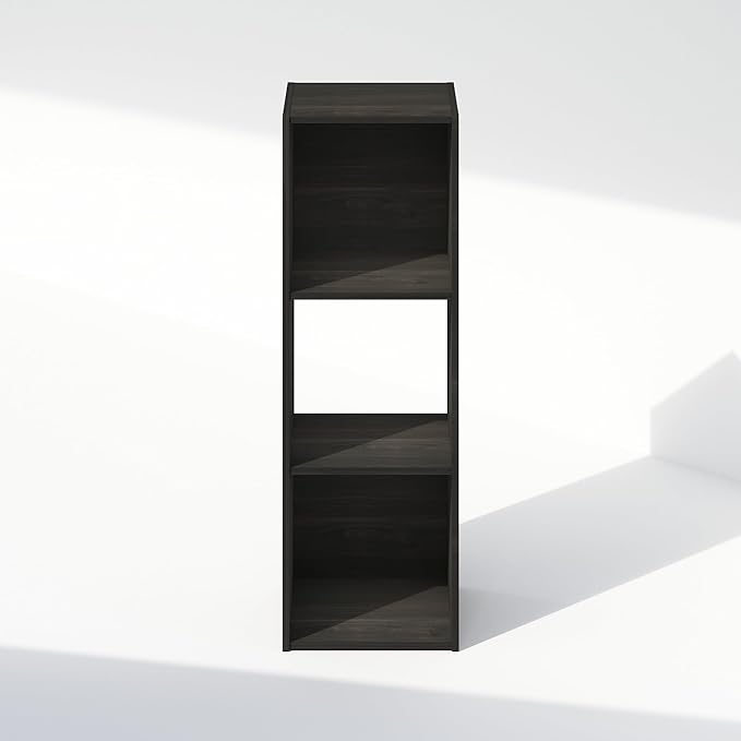 Furinno PELLI Book Shelf, 3-Cube Bookshelf, Cube Storage Organizer Bookcase, 11.7 x 12.1 x 35.4, for Living Room, Bedroom, Ho