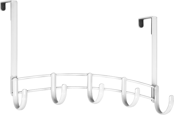 LYNK Professional® Home™ Over the Door Hooks - 5 Hook – Over the Door Coat Rack - Over the Door Hanger - Hanging Towels or Cl