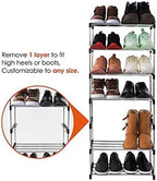 4-Tier Stackable Small Shoe Rack, Lightweight Shoe Shelf Storage Organizer for Entryway, Hallway and Closet(Black)