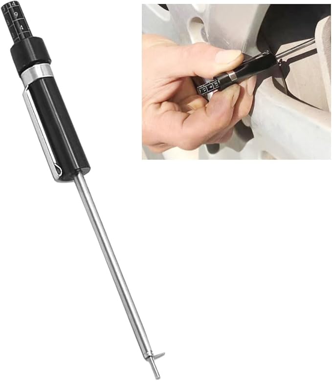 Brake Pad Thickness Gauge Measure Tool with Scale- Brake Shoe Gauge Car Brake Measuring Tool for Internal External Brake Pads