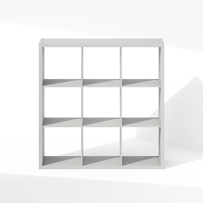 Furinno Cubic Closet Organizers and Storage, 9-Cube Closet Organizer, Open Shelf Closet Storage, Extra Thick Frame for Wardro