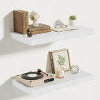 Vivelove 10 in Deep Floating Shelves for Wall, 16" x 10.2" x 1.5" Shelves for Room Wall Mounted, 1.5 Inch Thick Shelf for Bat