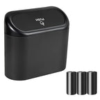 2 Packs Mini Car Trash Can Bin with Lid and 150pcs Trash Bags,Car Trash Can Bin,Car Garbage Trash Can Storage for Front Back Seat Accessories (2)… (1)
