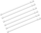 6 Pack Spring Curtain Rod Adjustable Length for Kitchen, Bathroom, Cupboard, Wardrobe, Window, Bookshelf DIY Projects