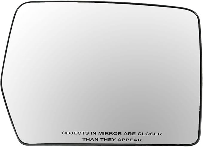 TRQ Passenger Side Mirror Glass Heated Compatible with 2004-2010 Ford F150 2006-2008 Lincoln Mark LT Without Tow Package FO13