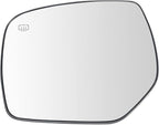 TRQ Driver Side Mirror Glass Heated with Backing Plate For Factory Equipped Mirrors Only Compatible with 2014-18 Subaru Fores