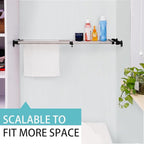 Hershii Expandable Closet Tension Shelf Rod Adjustable Metal Storage Rack Cabinet Organizer DIY Divider Separator Shelves for