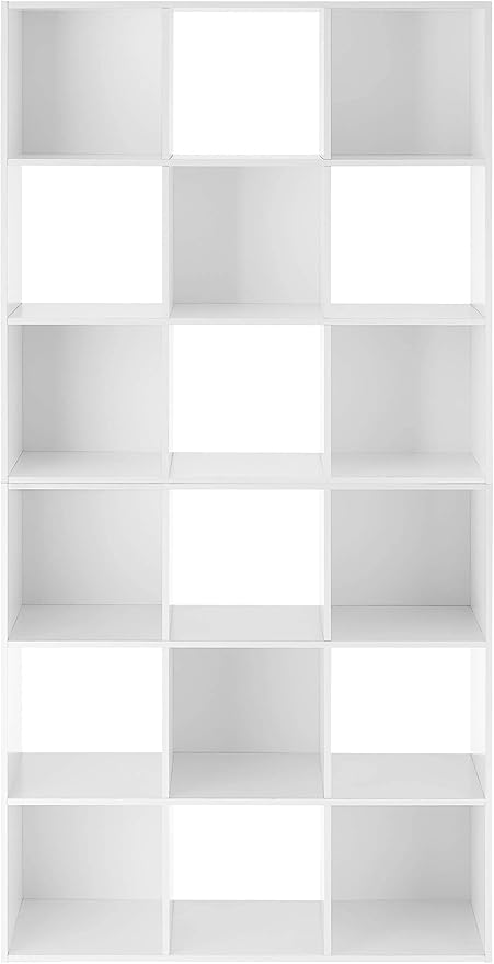 Whitmor 9 Cube Storage Organizer, 3 Tier Stackable MDF Bookcase, Open Storage Display Bookshelf, Storage Cabinet for Living R
