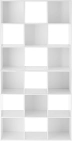 Whitmor 9 Cube Storage Organizer, 3 Tier Stackable MDF Bookcase, Open Storage Display Bookshelf, Storage Cabinet for Living R