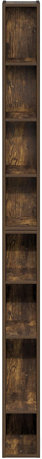 Furinno Fulda Book Shelf, 8-Tier Bookshelf, Bookcase with Space Saving Storage Shelf, 9.2 x 5.9 x 70.9, for Living Room, Bedr