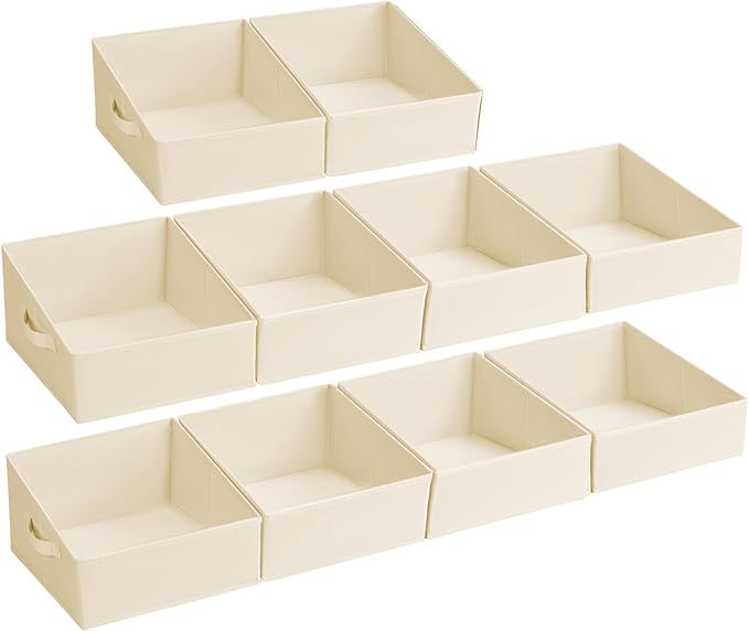 DIMJ Closet Storage Bins - Fabric Storage Baskets for Shelves, Collapsible Closet Organizers and Storage with Handles, Trapez