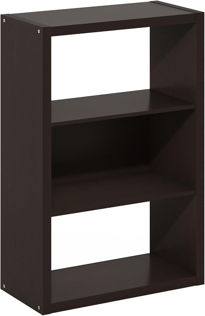 Furinno Viola Book Shelf, 3-Tier Bookshelf, Extra Thick Frame Bookcase with Open Shelf, Open Back Design, 11.3" x 23.2" x 35.