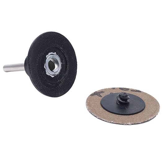 50PCS 3 inch Roll Lock Sanding Disc, VÉZAAR Quick Change Discs 24 36 60 80 120 Grit Assortment Die Grinder Accessories with 1