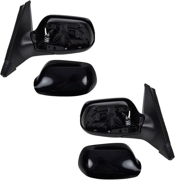 TRQ 2 Piece Driver and Passenger Side Mirror Assembly Set Electric Adjustment Non-Heated No Memory Textured Compatible with 2