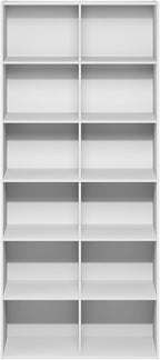 Furinno Basic Book Shelf, 12-Cube Bookshelf, Bookcase with Open Shelf, Cube Storage Organizer, 12 x 32 x 71, for Living Room,