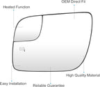 New Driver Left Side Heated Mirror Glass Fit for 2011-2017 Ford Explorer Blind Spot Mirror Glass - Left Pass Heated Convex Mirror Glass Replacement for BB5Z17K707L, BB5Z17K707M