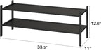 Kiplant Black 2-Tier Long Stackable Bamboo Wood Shoe Rack for Closet, Entryway & Hallway