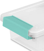 Sterilite 24-Pack Clip Box, Stackable Clear Plastic Bins with Latching Lids, Mini - Writing, Arts or Crafts Supplies Storage 