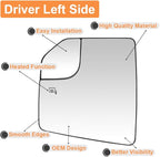 Senzeal Driver Side Heated Mirror Glass Replacement for Ford F-150 2015 2016 2017 2018 2019 2020 with Blind Spot Mirror Replace FL3Z17K707L (Left Side)