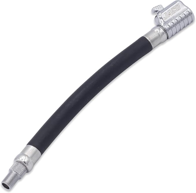 JACO Lightning S2X Tire Inflator Hose Extension Self Locking Nozzle | Patented Lock-on Air Hose Adapter for Tire Pumps (Open Flow)