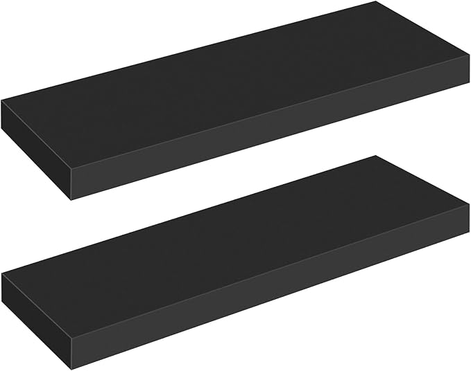 HOOBRO Floating Shelves and Console Table Bundle, Wall Mounted Shelf Set of 2, 15.7" Narrow Entryway Table with Charging Stat
