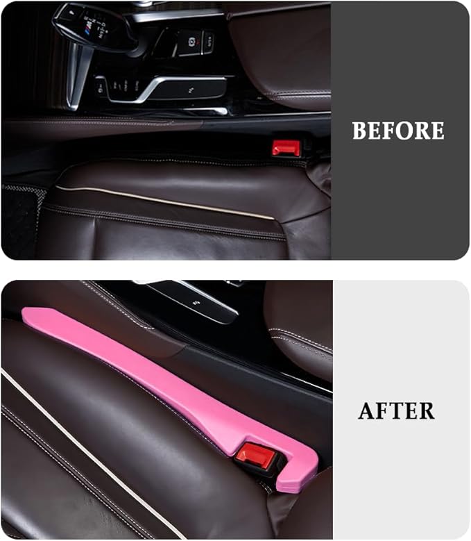 2PCS Car Seat Gap Filler,Super Flexible Car Side Seat Gap Filler Car interior Accessories,Universal CCar Organizer Between Seats for Tightly Filling Seat Gaps (Pink)……