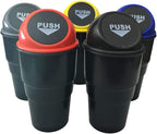 Car Trash Can with Lid, Automotive Cup Holder Mini Vehicle Garbage Can Trash Bin for Car Office Home Bedroom (Blue 2 Pack)