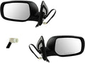 TRQ 2 Piece Driver and Passenger Side Mirror Assembly Set Electric Adjustment Non-Heated No Memory Black Compatible with 2009