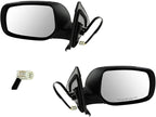 TRQ 2 Piece Driver and Passenger Side Mirror Assembly Set Electric Adjustment Non-Heated No Memory Black Compatible with 2009