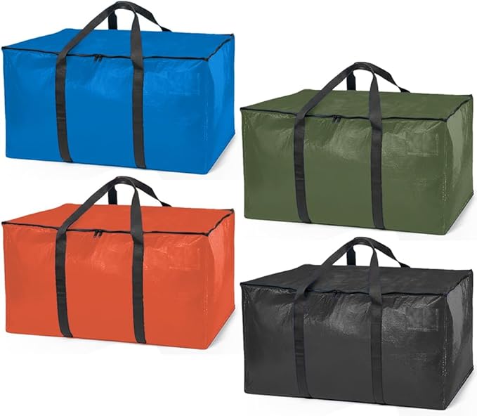 ClearSpace Oversized Moving Bags or Storage Bag – Large Moving Boxes with Backpack Straps, Zippers & Handles – Heavy-Duty Pac