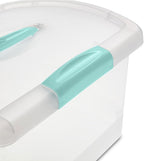 Sterilite Medium Nesting ShowOffs, Stackable Small Storage Bin with Latching Lid and Handle, Plastic Container to Organize Ho