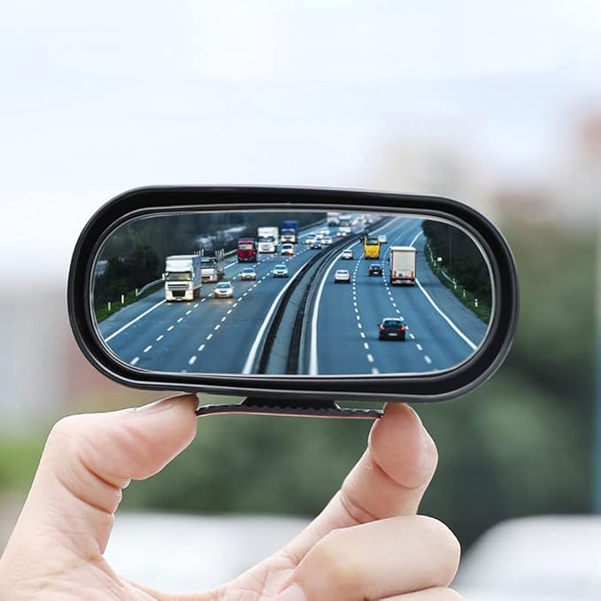 Blind Spot Mirrors adjustable Rearview Mirror Baby Car Mirrors,Strong Adhesive HD Glass Convex,stick on Side mirror or inner mirror or anywhere else (Black frame, 2 PCS)