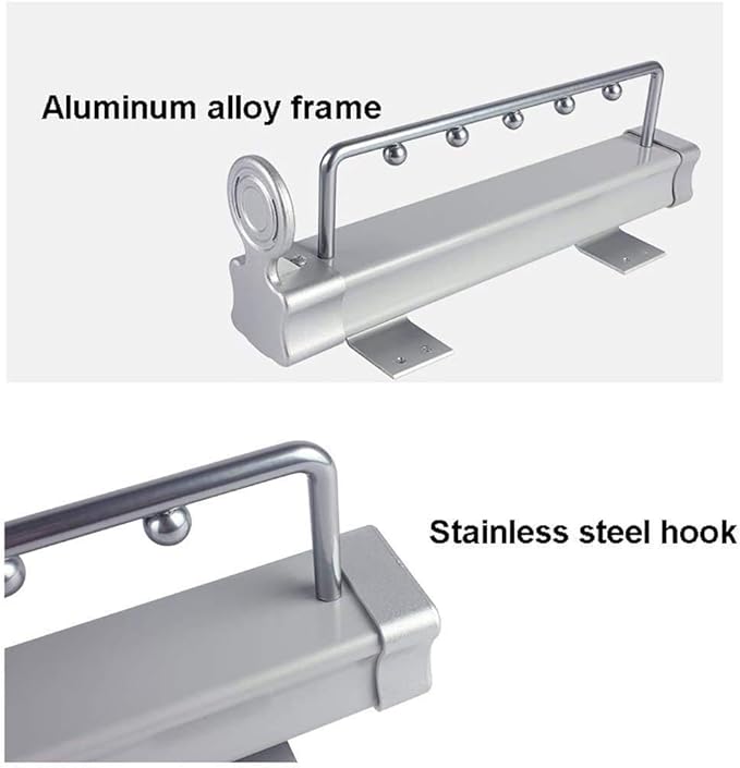 Pull Out Closet Clothes Rail,Extendable Wardrobe Hanger with Double Sliding Track, Aluminum Framed,Load-Bearing 30Kg Clothes,