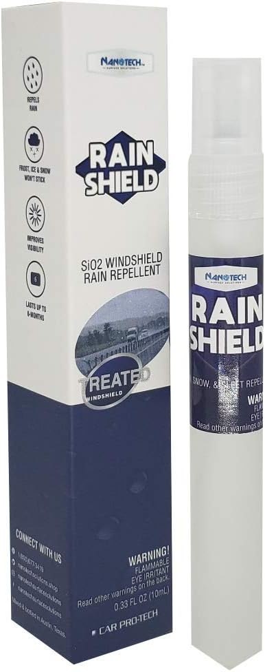 Nanotech Surface Solutions Rain Shield - Windshield Rain Repellent - Increase Visibility & Safety During Rainy Days - Helps C