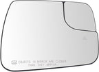 TRQ Passenger Side Heated Mirror Glass with Backing Plate Blind Spot Detection Convex Compatible with 2019 2020 2021 Ram 1500