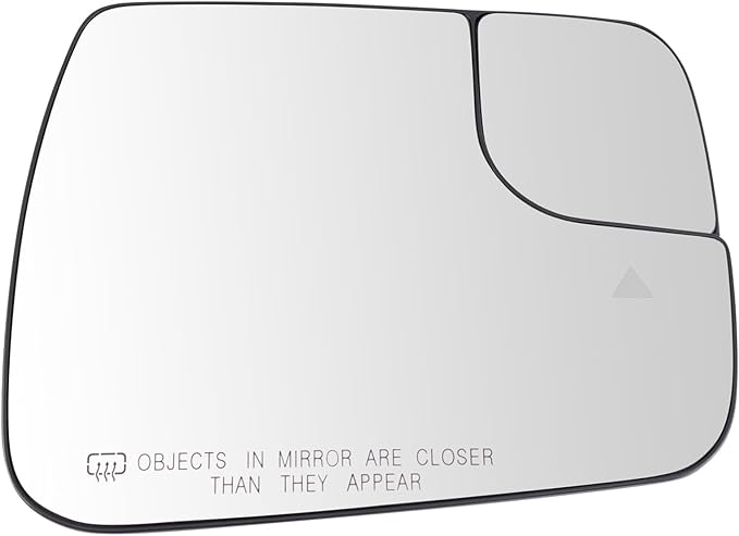 TRQ Passenger Side Heated Mirror Glass with Backing Plate Blind Spot Detection Convex Compatible with 2019 2020 2021 Ram 1500
