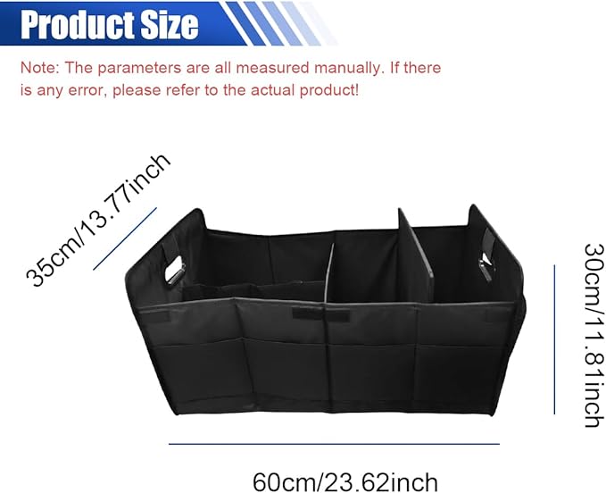 Car Trunk Organizer, Large Capacity Oxford Cloth Car Storage Box, Collapsible Multi-Compartment Organization Container,