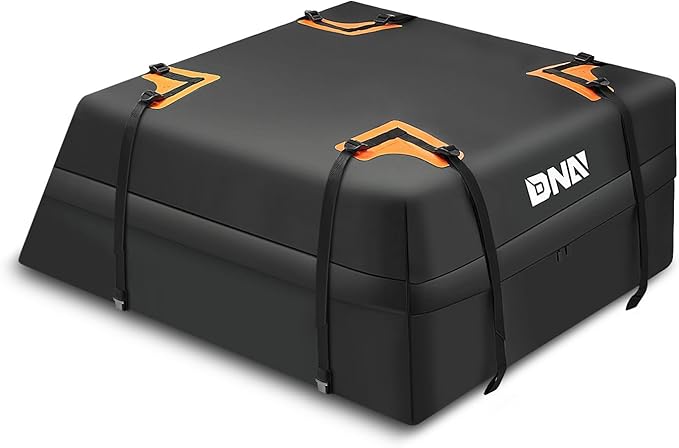 DNA Motoring Car Rooftop Waterproof Bag, 17 Cubic Feet Waterproof Car Roof Luggage Bag, Heavy Duty Car Roof Cargo Carrier Bag, Car Roof Bag, w/ 8 Reinforced Straps, TOOLS-00423