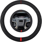 Suede Steering Wheel Cover,Compatible with GMC Yukon Savana 2500 3500 Sierra 1500 2500 SuedeLeather Sport Non-Slip Wheel Cover Car Interior Accessories 15.5 16 inch for Man and Women