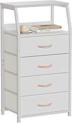 Furnulem Tall 4 Drawers Dresser, Vertical Storage Tower for Bedroom, Hallway, Entryway, Nursery, Closet Organizer, Nightstand