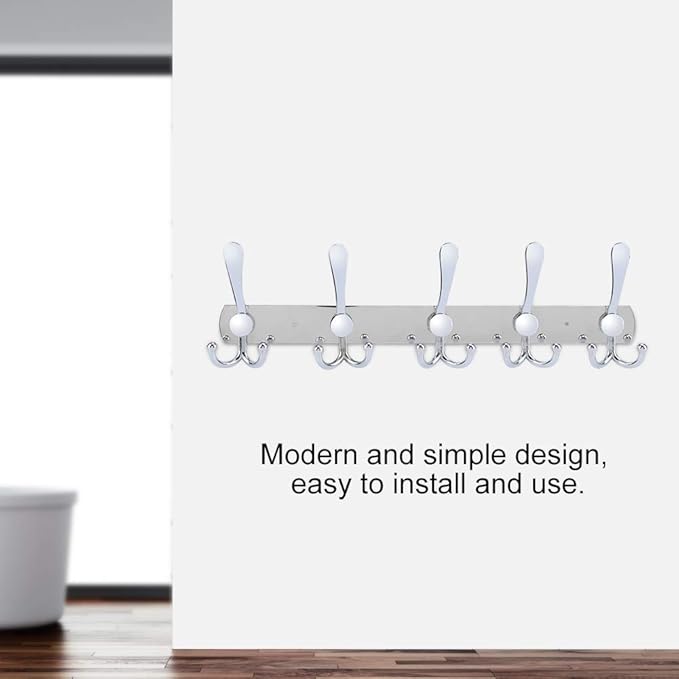 Stainless Steel Wall Hooks for Clothes, Multifunctional Towel Hat Rack Organizer, Wall Mounted Coat Rack Durable Hangers for 