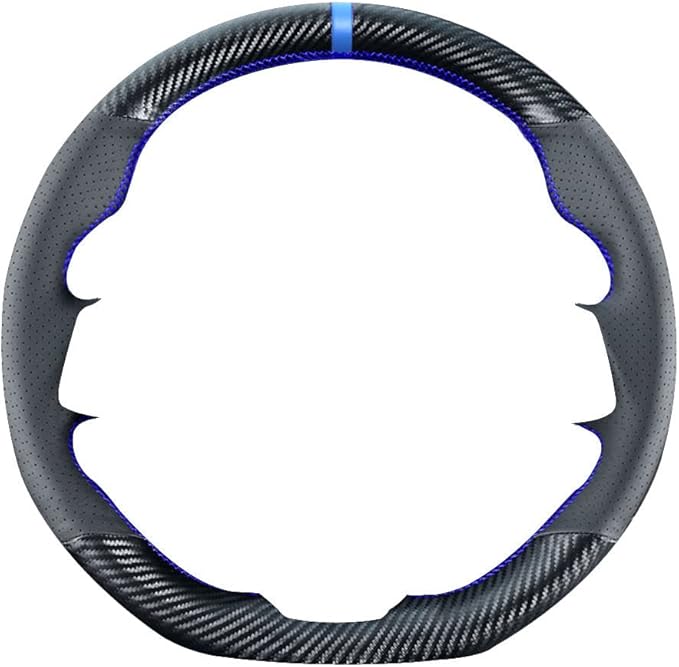 DIY Sew Stitching Carbon Fiber Steering Wheel Cover for Subaru WRX STI and Levorg 2015 2016 2017 2018 2019 / STI S209 2019 15 inches Leather Interior Accessories