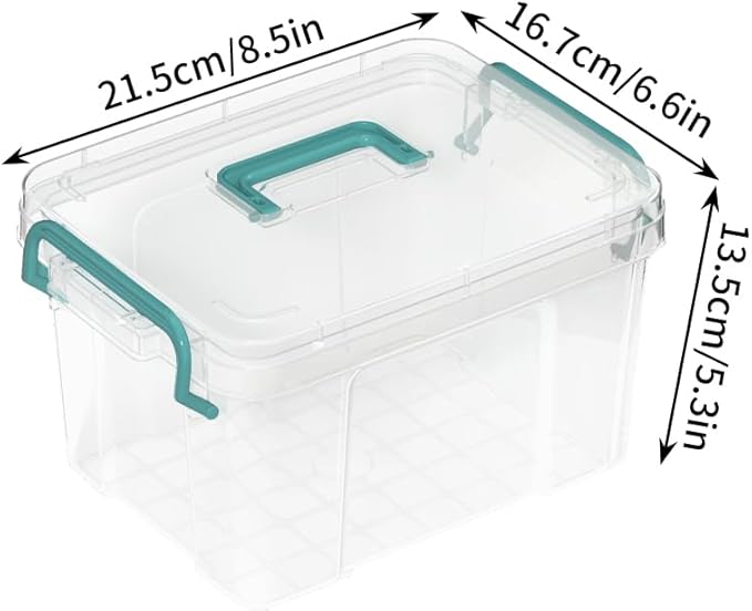 Covetree 7 Pack Small Storage Bins Plastic Storage Container Stackable Box with Lids,with Handle Clear Plastic Container for 